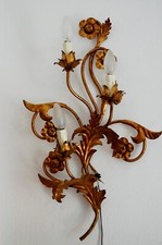 Vintage Florentiner Wandlampe Made in Italy Blattgold