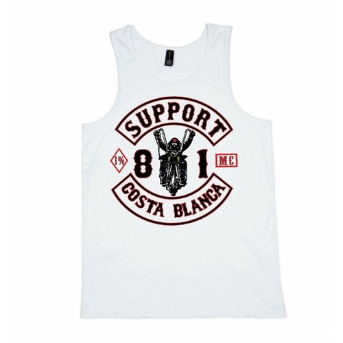 Biker white singlet - biker,