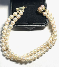 19 cm langes Akoya Perlen Armband mit 585 Gold Stegen + Schliesse top gepflegt