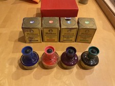 Pelikan Sammlung: 4 alte Zeichentuscheflaschen mit Einzel- & Umkartons