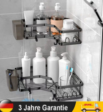 Edelstahl 2 Ablagen Badregal Teleskop Duschregal Duschecke Eckregal ohne Bohren+