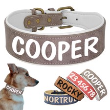 Personalisierte Lederhalsband Hund Breit 4-5cm mit Namen Telefonnummer Rottweile