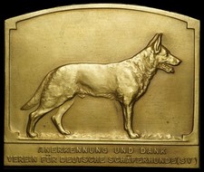 Hundezucht bronze plakette - hundezucht:, bronze-plakette