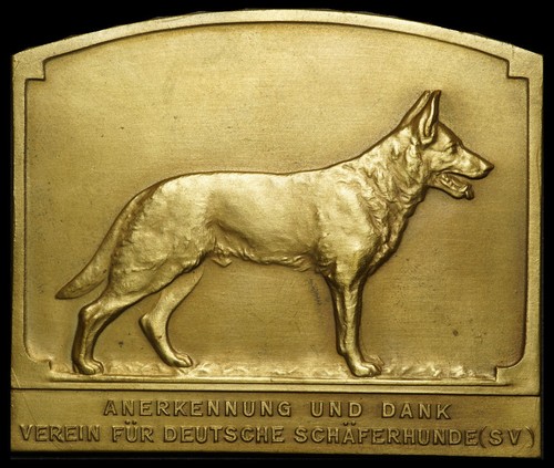 Hundezucht bronze plakette - hundezucht:, bronze-plakette