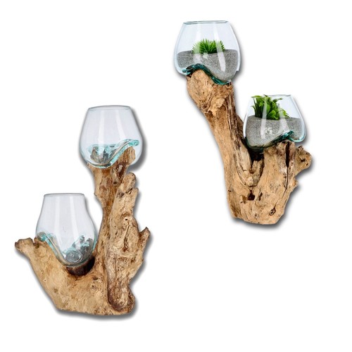 Unikat glas auf wurzelholz - unikat,