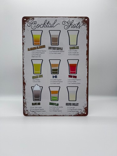 Blechschild cocktail shots - blechschild,