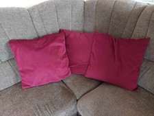 3 x Kissenbezug Kissenhülle Kissenbezüge rot weinrot bordeaux 45x45 cm samtig