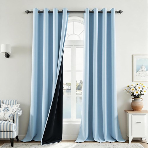 Verdunklungsvorhänge blau 2er - verdunklungsvorhänge,