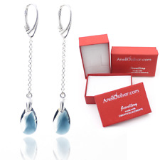 Neu 925 Silber Ohrringe mit Swarovski Elements 6 Farben 67 mm Lange Herz Mandel