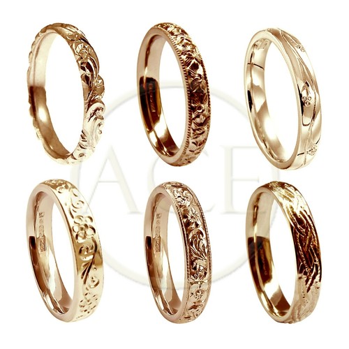 9ct rosarot gold 3mm hochzeit - rosarot,