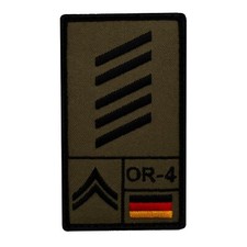 Bundeswehr Rank Patch mit Dienstgrad, Nato-Rang & US-Rank Heer alle Dienstgrade
