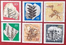 Briefmarken DDR Naturkundemuseum Berlin Saurier Fossilien Versteinerungen 1973