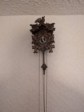 Original Schwarzwälder geschnitzte Kuckucksuhr mechanisch Vogel Handarbeit