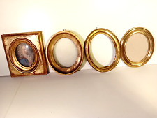 konvolut alte bilderrahmen oval  holz -messing - 5 stück