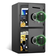 Großer Tresor mit Einwurfschlitz, Doppeltür-Safe mit Doppelalarm-System