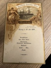 Speisekarte von 1894 Hamburg Amerika Linie / Schnelldampfer Fürst Bismarck