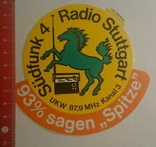 Aufkleber/Sticker: Südfunk 4 Radio Stuttgart 93 % sagen Spitze (280716199)