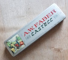 Blechdose, alt, Bleistifte, Faber Castell, Rittermotiv in Farbe, leer