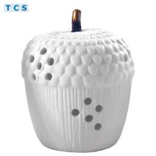 LED Windlicht Eichel Porzellan Dekoartikel Stimmungsleuchte weiß