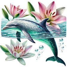 Wandtattoo aufkleber delphin - aufkleber,