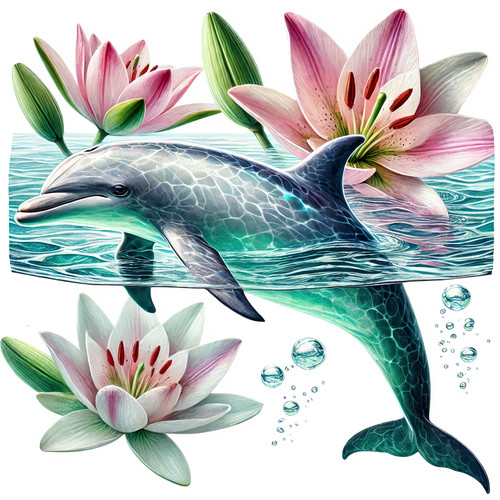 Wandtattoo aufkleber delphin - aufkleber,