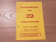 ABE Gutachten Prüfbericht Endrohr K&K SE T Universal Auspuffblende Sportauspuff