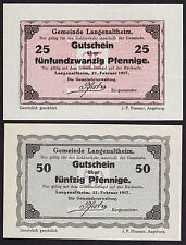 Langenaltheim -Gemeinde- 25 Pf. und 50 Pf. vom 27.02.1917 (blaugraues Papier)