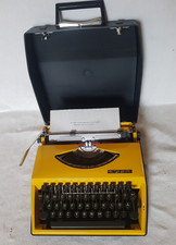 TRIUMPH TIPPA Vintage Kofferschreibmaschine Gelb 70er Jahre Reiseschreibmaschine