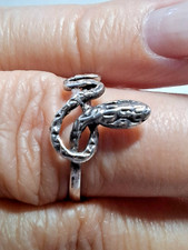Ring Silber 925 Vintage zarte Schlange Kobra Gr. 55 / 17,5 mm
