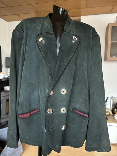Grün schwarze wildlederjacke - grün/schwarze,