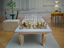 Handgefertigtes Schachbrett-Set aus grünem Onyx und weißem Marmor 30 cm/12 zoll