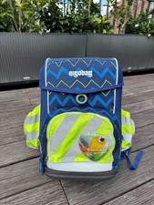 Ergobag Cubo Schulranzen Set 5-Teilig top Zustand mit Fussball Kletties in blau