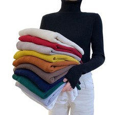 Damen Rollkragen Pullover Langarm | Warmer Strickpullover für Herbst & Winter