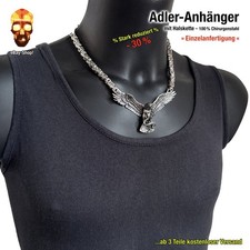 1 Adler Anhänger Panzerkette Herren Biker Edelstahl Westernschmuck Skull Ring