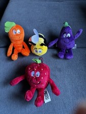 Goodness Gang Mini Plüschfiuguren/4 Stück / Biene, Aubergine, Karotte, Erdbeere