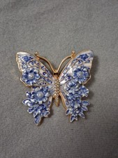Schmuck Brosche Emaille Strass