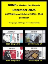 (25/12) BUND DEZEMBER 2025 Mi-# 3938, 3939, 3940, 3941 postfrisch (Auswahl)