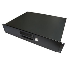 deetech Rackschublade 2 HE abschliessbar, Stahl für 483mm (19") Flightcases