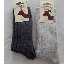 2 Paar Damensocken Cashmere Wolle Schafswolle und Seide Silber / Dunkelgrau