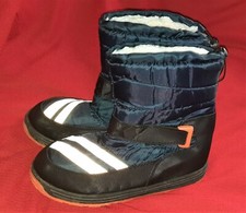 AGAXY Jungen Winter Stiefel Boots Gr. 35 dunkelblau mit Reflektoren + Schnürung