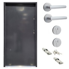 Ausstellungstür #TS02 Nebeneingangstür ATS56 mit Griffset DIN Rechts 100x200 cm