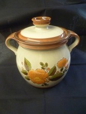 70er Jahre SMF SCHRAMBERG Keramik Steingut Bowle Bowletopf Rumtopf Dekor Anemone