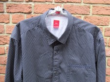 s.Oliver, schönes Herrenhemd, Gr. L, schwarz/weiß, fein gemustert, Brusttasche