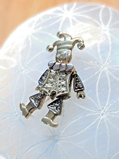 Anhänger 925 Sterling Silber vergoldet Harlekin mit Zirkonia, feste Öse 1,03mm