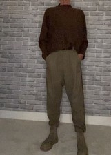 Xuna Hose Baggy braun tiefer Schritt  Fischgrät Streifen Onesize 38 -42 256445