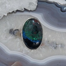 Chrysokoll Ring, 925er Silber, Edelsteinring (23052), Edelsteinschmuck