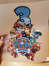 Bügelbild Paw Patrol Hunde Happy Birthday Zahl 3 Tshirt Stoff Folie Geburtstag