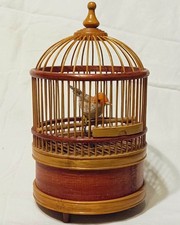 Singing bird in a cage clockwork Spielzeug old toy Schylling