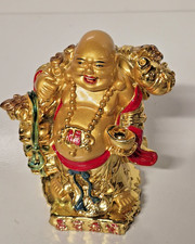 Goldene lachende Buddha Figur