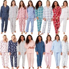 100% Gebürstete Baumwolle Pyjama Damen Winceyette Pyjama Set Größe 8-26
